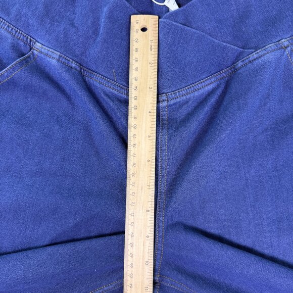 Halara Flex Super Flare Jeans High Waisted Crossover Blue Womens XL Petite E705 - Picture 11 of 14